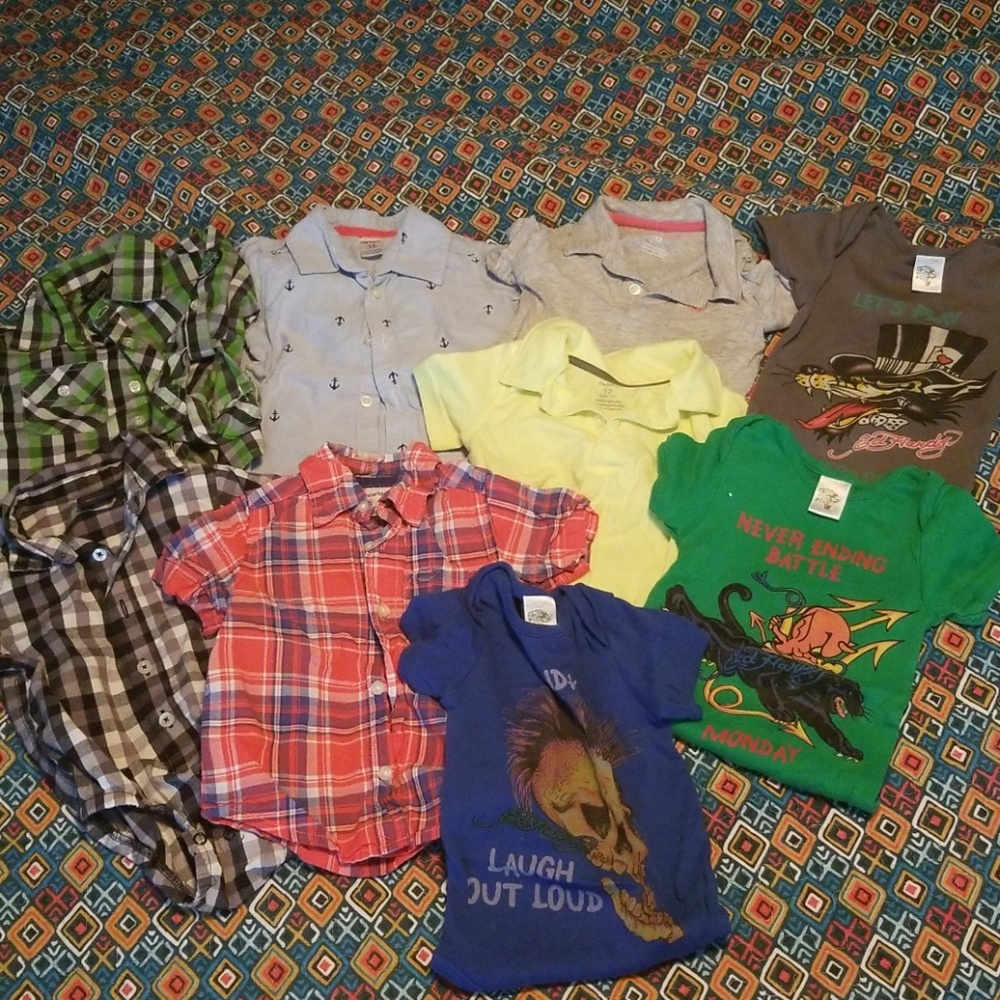Lot of 9 Boys 12 months shirts